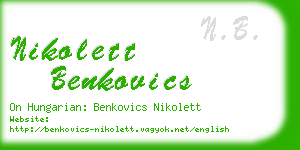 nikolett benkovics business card